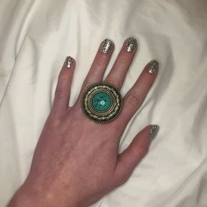 Gold and turquoise ring